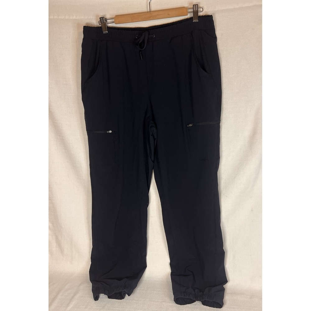 Eddie Bauer Pants 14 Fleece-Lined Navy Blue Pull-On Stormrepel UPF 50 Women